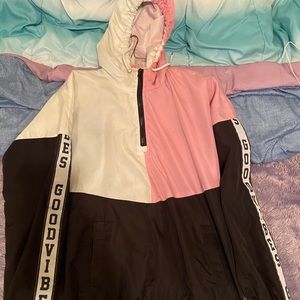 Windbreaker good vibes only jacket